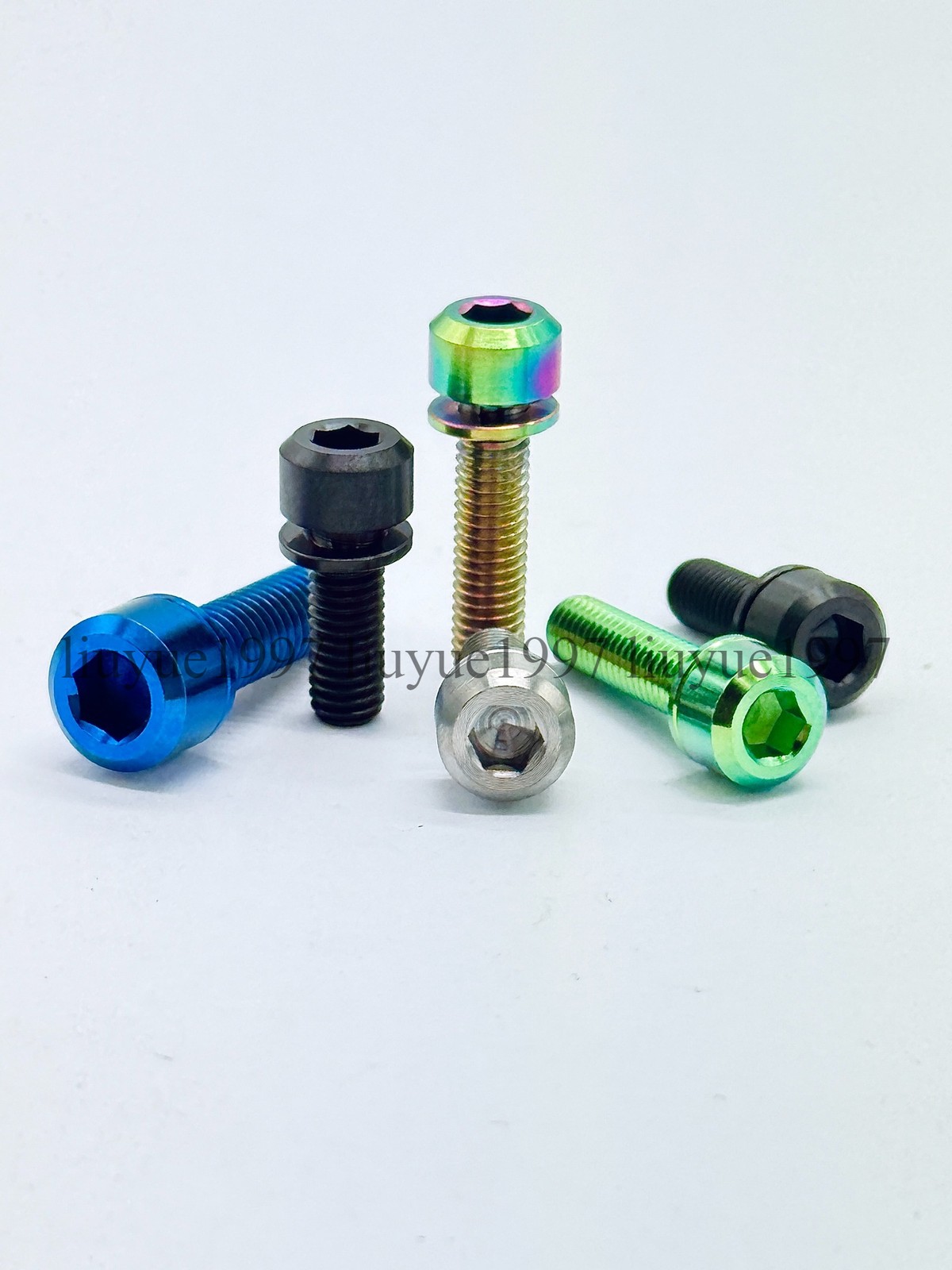 M6 Titanium Bolt Cylindrical Hex Head with Washer Screw for Bike Handlebar Stem