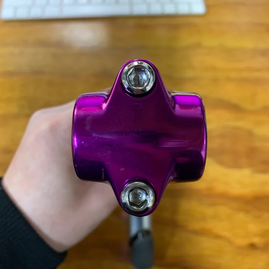 BICYCLE HANDLE BAR STEM FITS OLD SCHOOL MOUNTAIN BIKE 1990S PURPLE 21.1 NOS