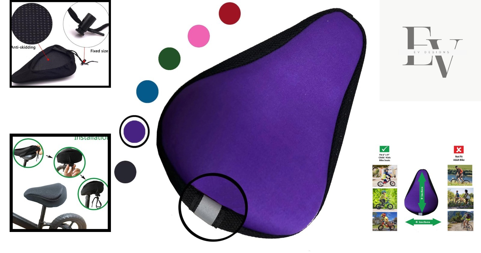 Children’s 8×5 Inch Gel Saddle Cover – Comfort & Support for Young Riders