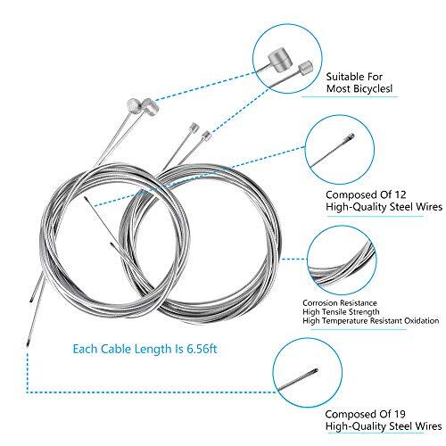 4PCS Bike Brake Cable Shifter Cable Bicycle Gear Cable Wire for Mountain Bike…