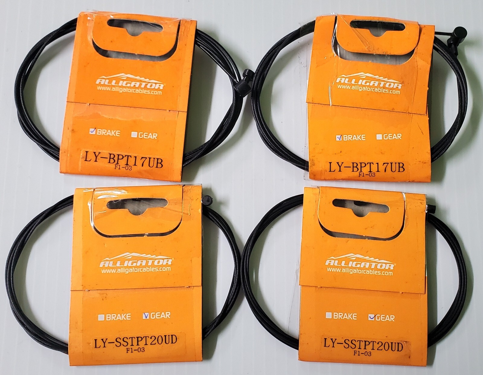 Full Set Alligator Universal Brake & Shift Cables Black 1700mm 1.2mm 2000mm