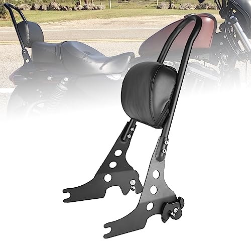 Motorcycle Sissy Bar Backrest Detachable Seat Pad Rear Passenger Upright
