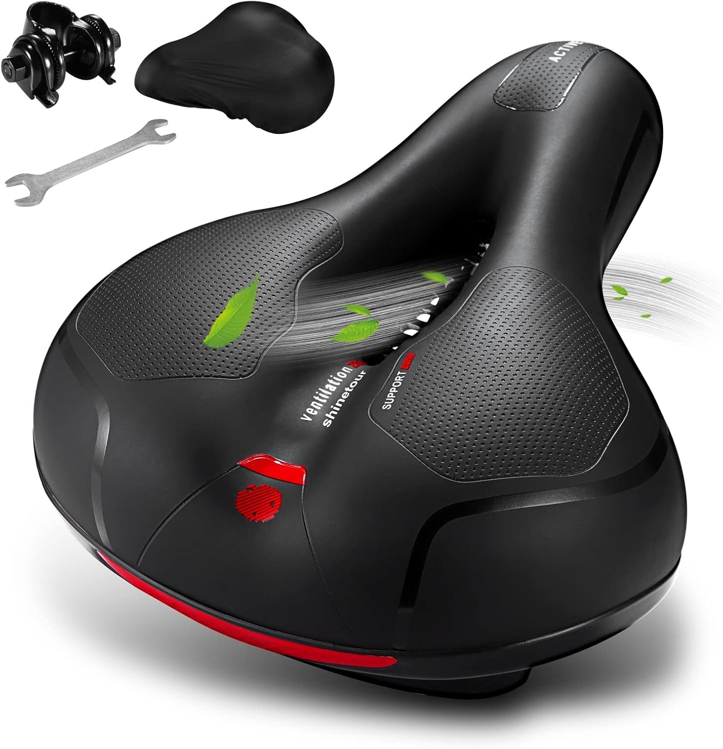 Bike Seat Cushion & Dual Shock Absorbing Ball Memory Foam, Ergonomic Bike Saddle