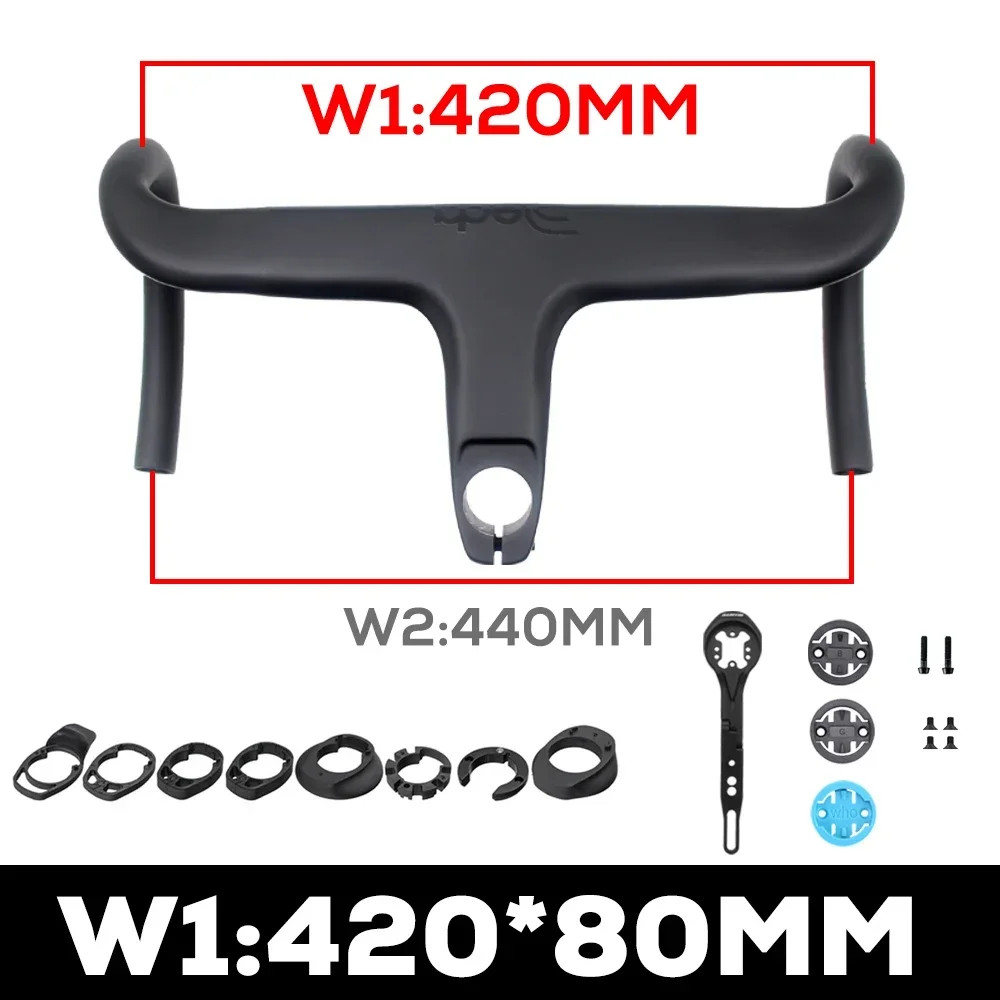 Carbon Fiber Bicycle Integrated Nternal Cable Handlebar with Spacers and Mount