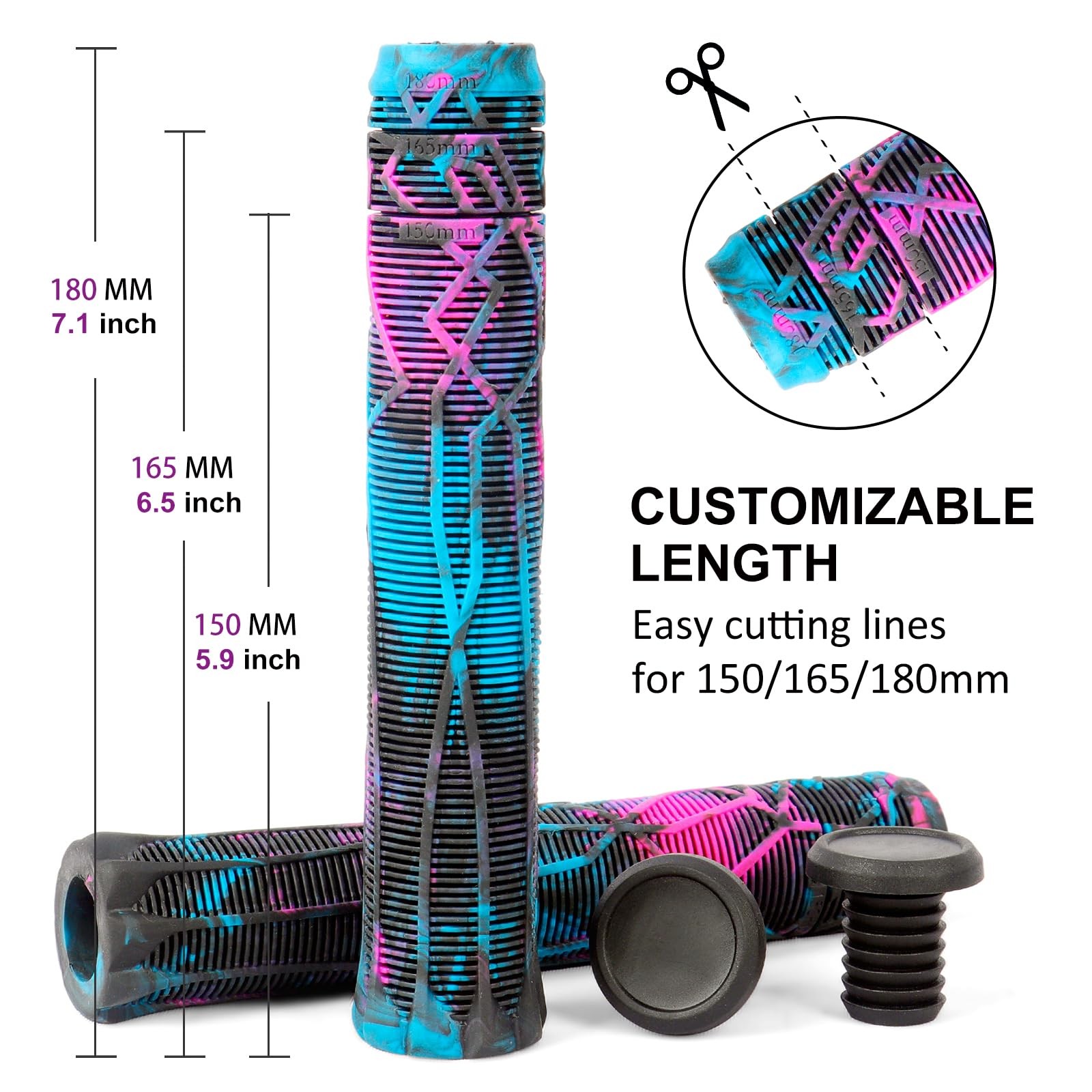 Pro Scooter Grips Soft Longneck 150/165/180mm with Easy Cutting Lines for Pro…