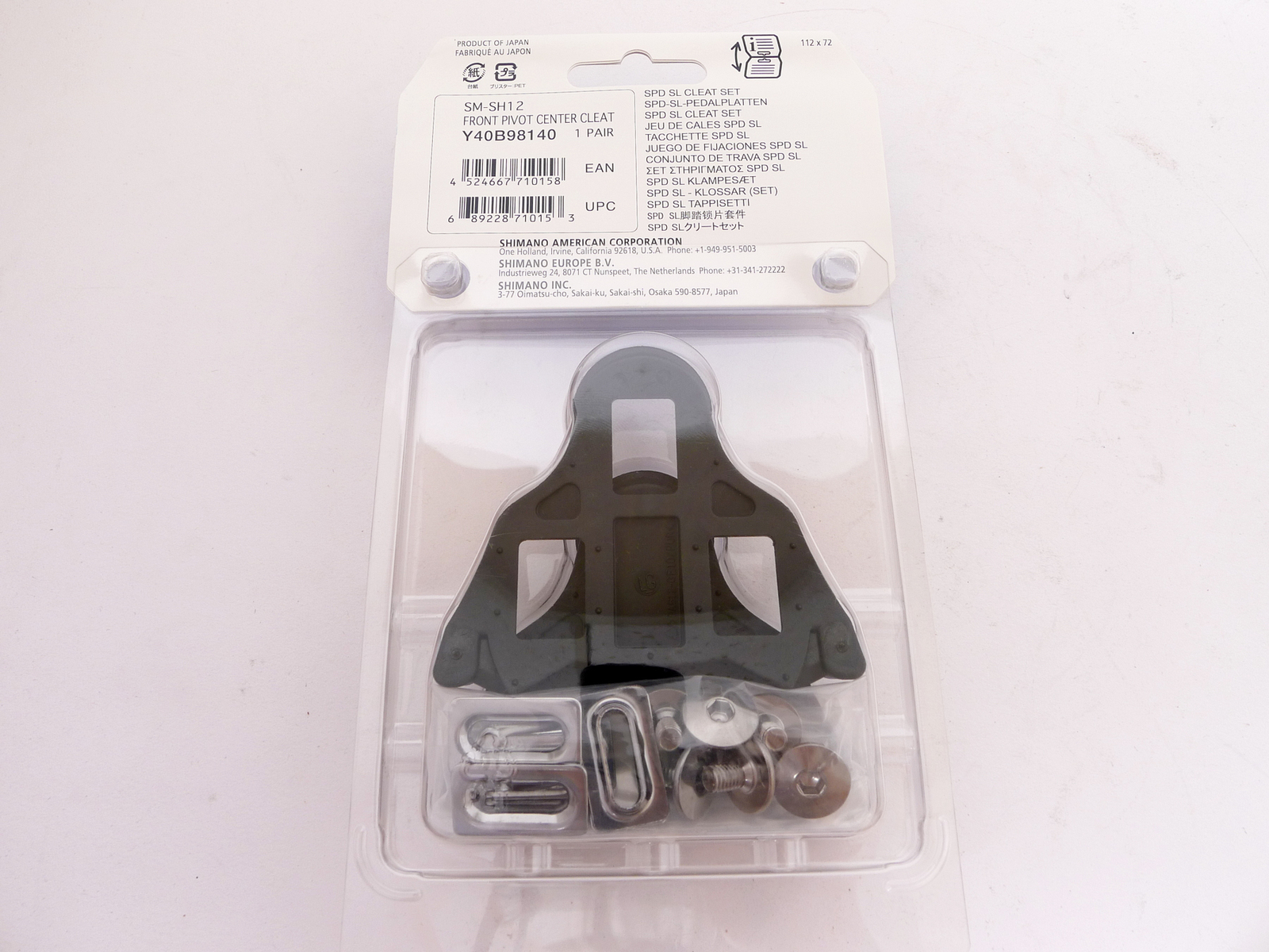 1Pair Shimano SM-SH12 Cleat Set 2 Degrees Float SPD-SL Road Bike Pedal Cleats US