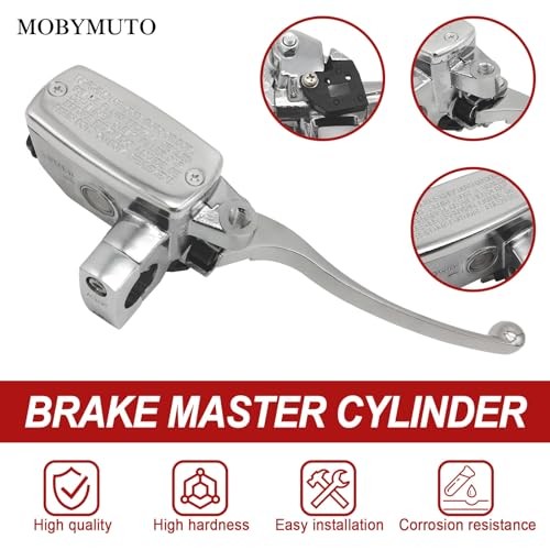 Universal 1″ 25mm Motorcycle Brake Master Cylinder Lever – Chrome Handle Right