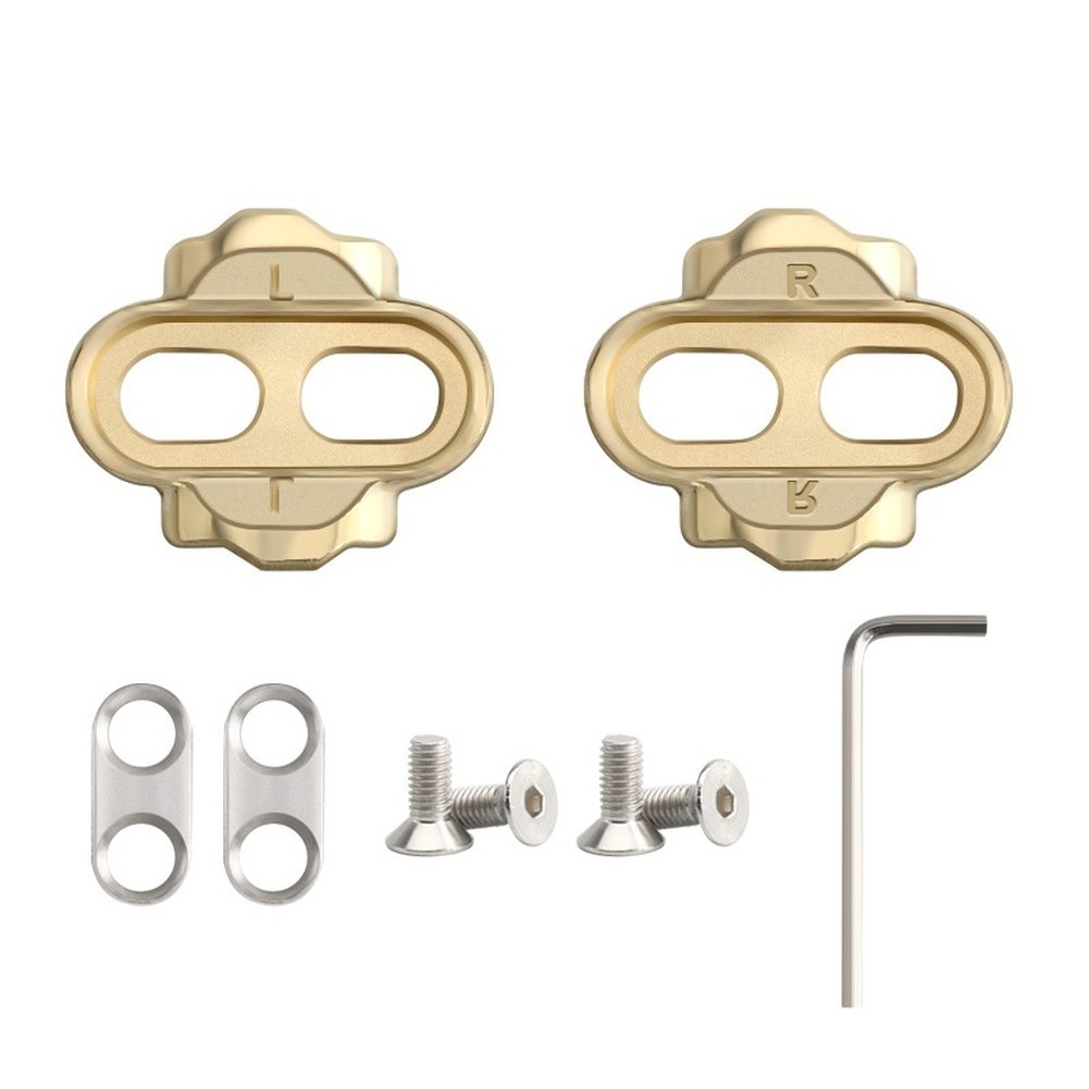 Golden Alloy Pedal Clips for Mountain Bike Shoes Designed for Secure Attachment