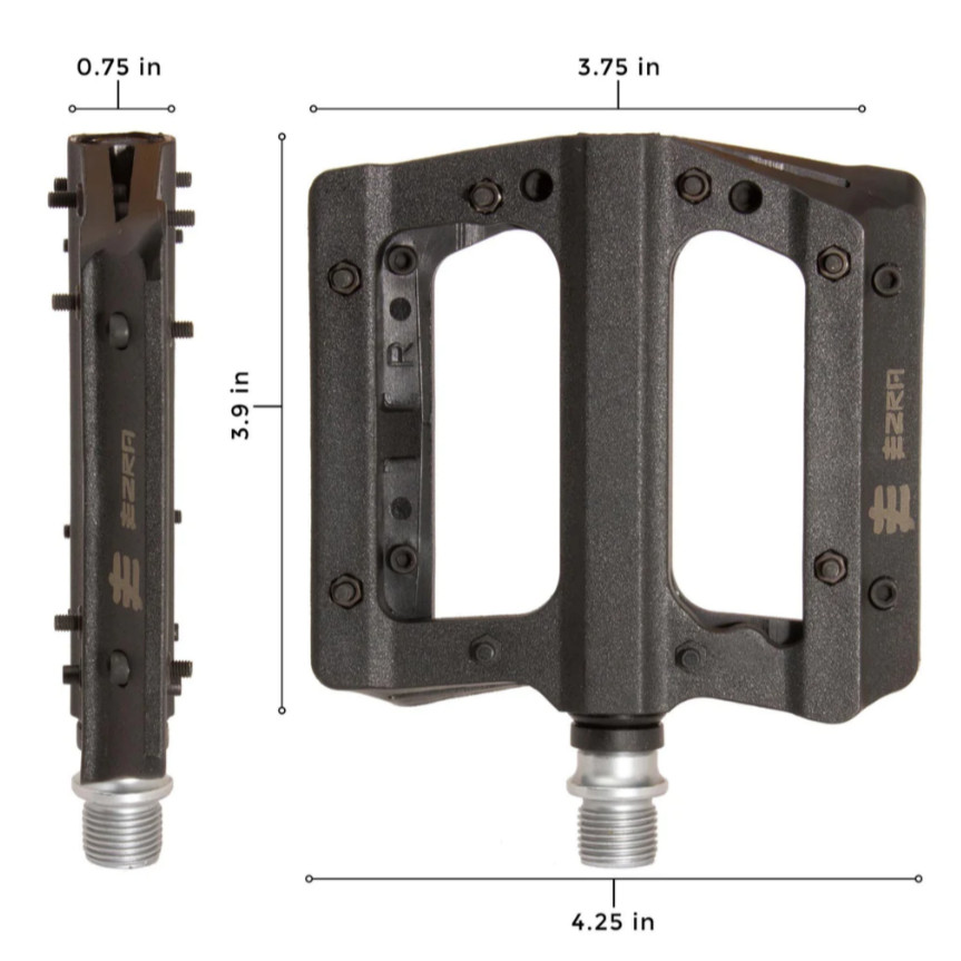 Eastern EZRA Flats Plus BMX Pedals – Black
