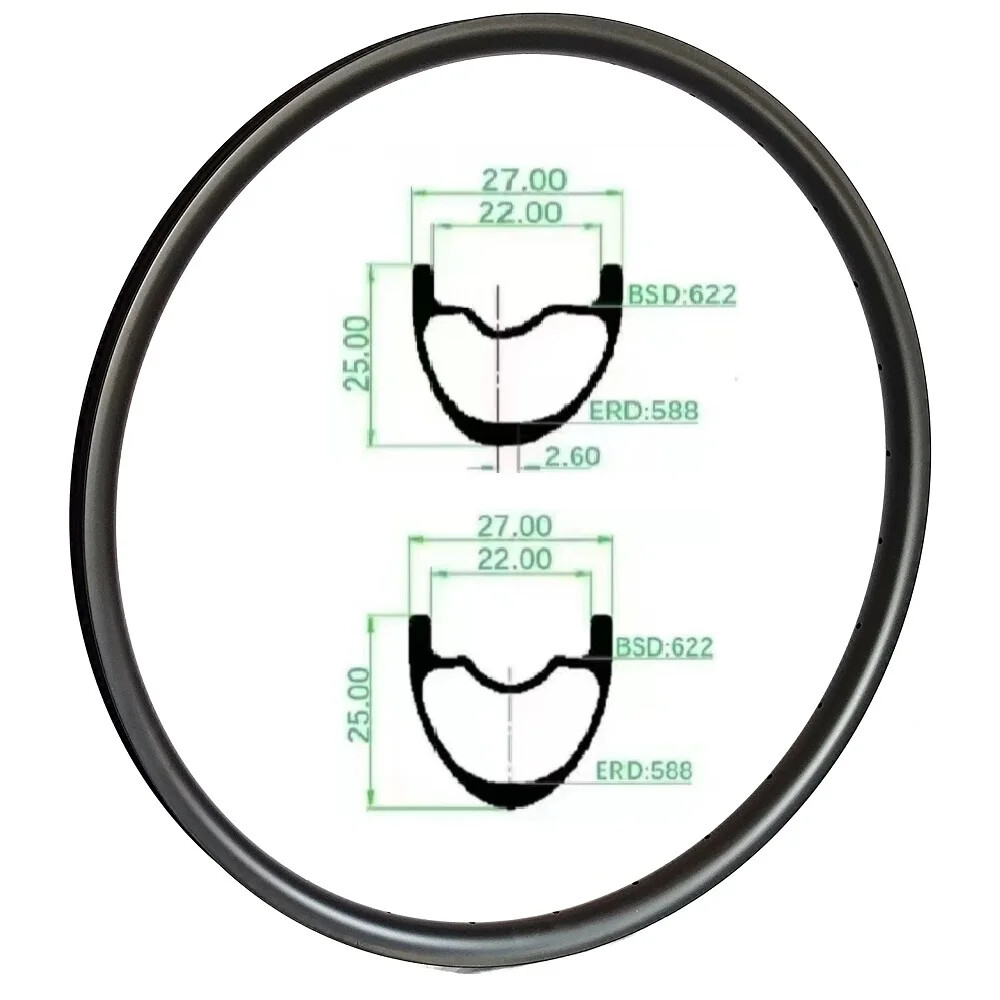 29er Carbon MTB XC Bicycle Rim 25mm Depth 28 32 Hole Symmetric Asymmetric Wheel