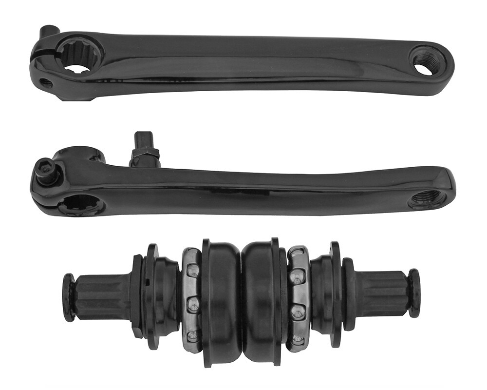 AltaLine BIKE 3 PCS STEEL CRANK SET Black BEACH CRUISER LOWRIDER BMX MTB BICYCLE