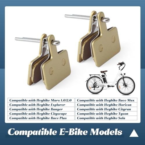 2 Pairs Brake Pads Replacement for Heybike 2022 Later for Mars 1.0/2.0 for