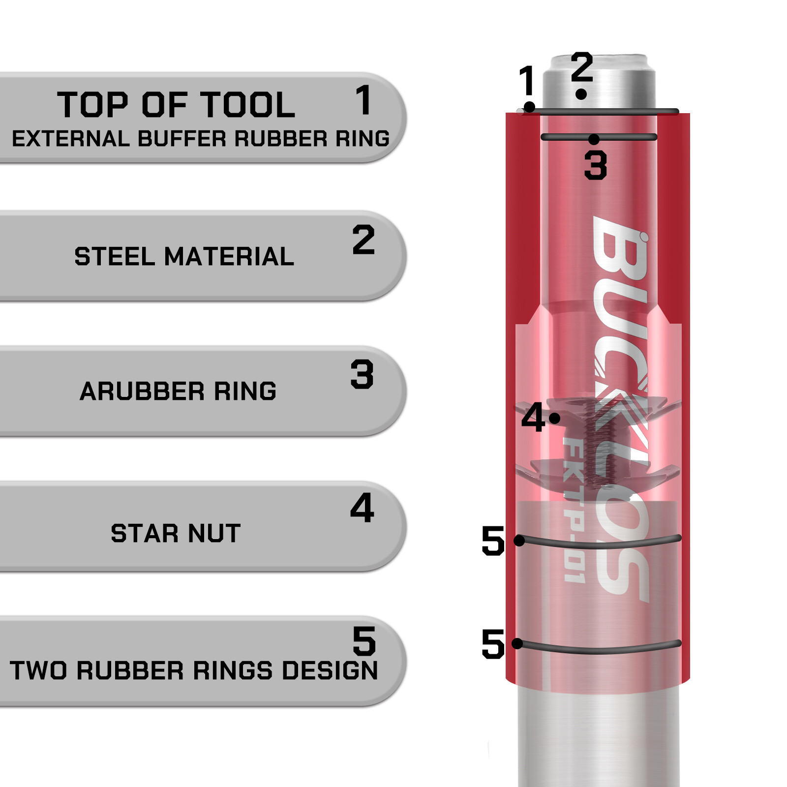BUCKLOS Bike Fork Star Nut Setting Install Tool with Free Star Nuts and Spare
