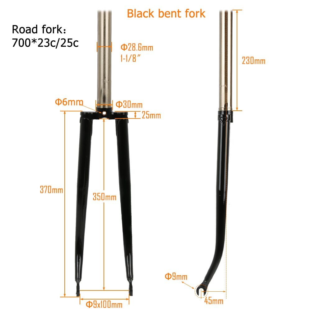 Bicycle Road Hard Fork Chromoly Steel MTB Bike Fork 700*23C 27.5 29er Disc Brake