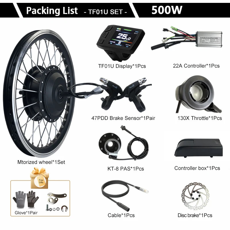 Electric Bicycle Motor Conversion Kit 500W 36V 48V Front Hub Motor Wheel