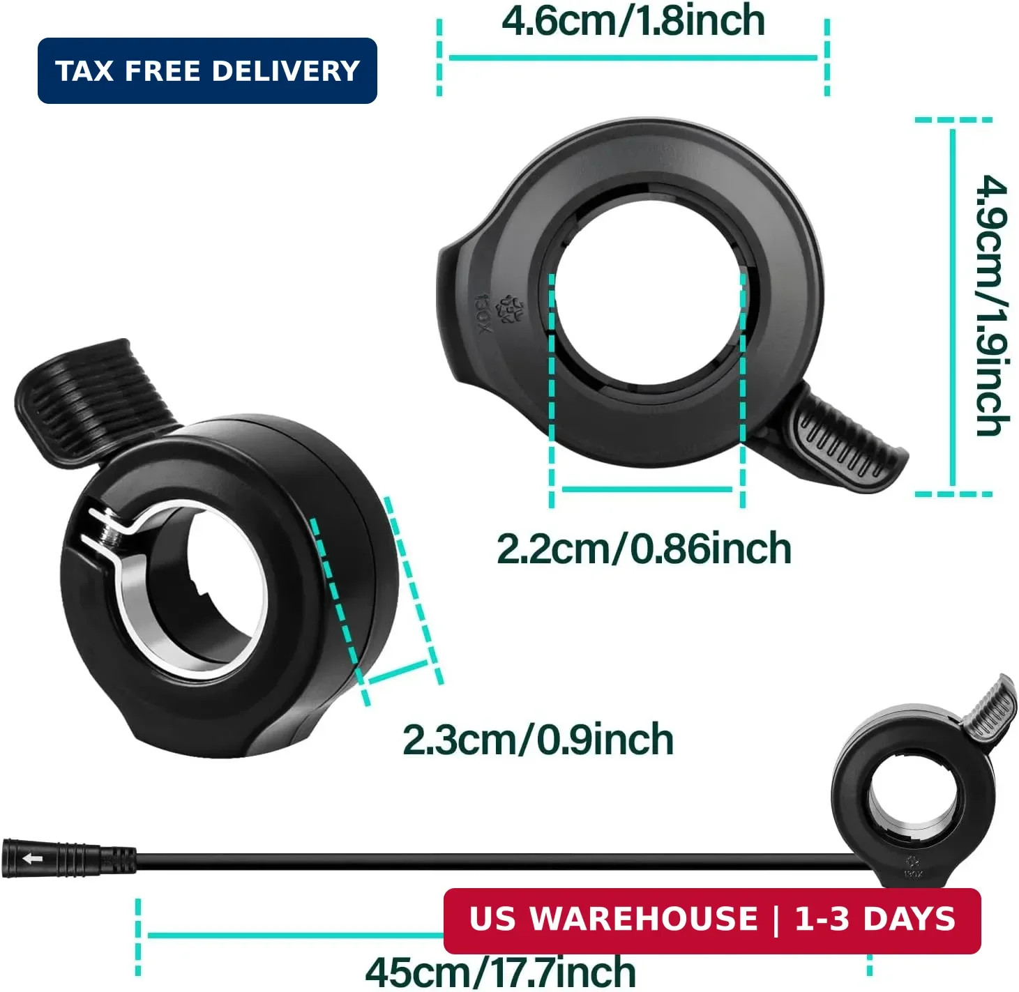 3 Pin Female Ebike Thumb Throttle for Bafang BBS01B BBS02B BBSHD Mid Drive Motor