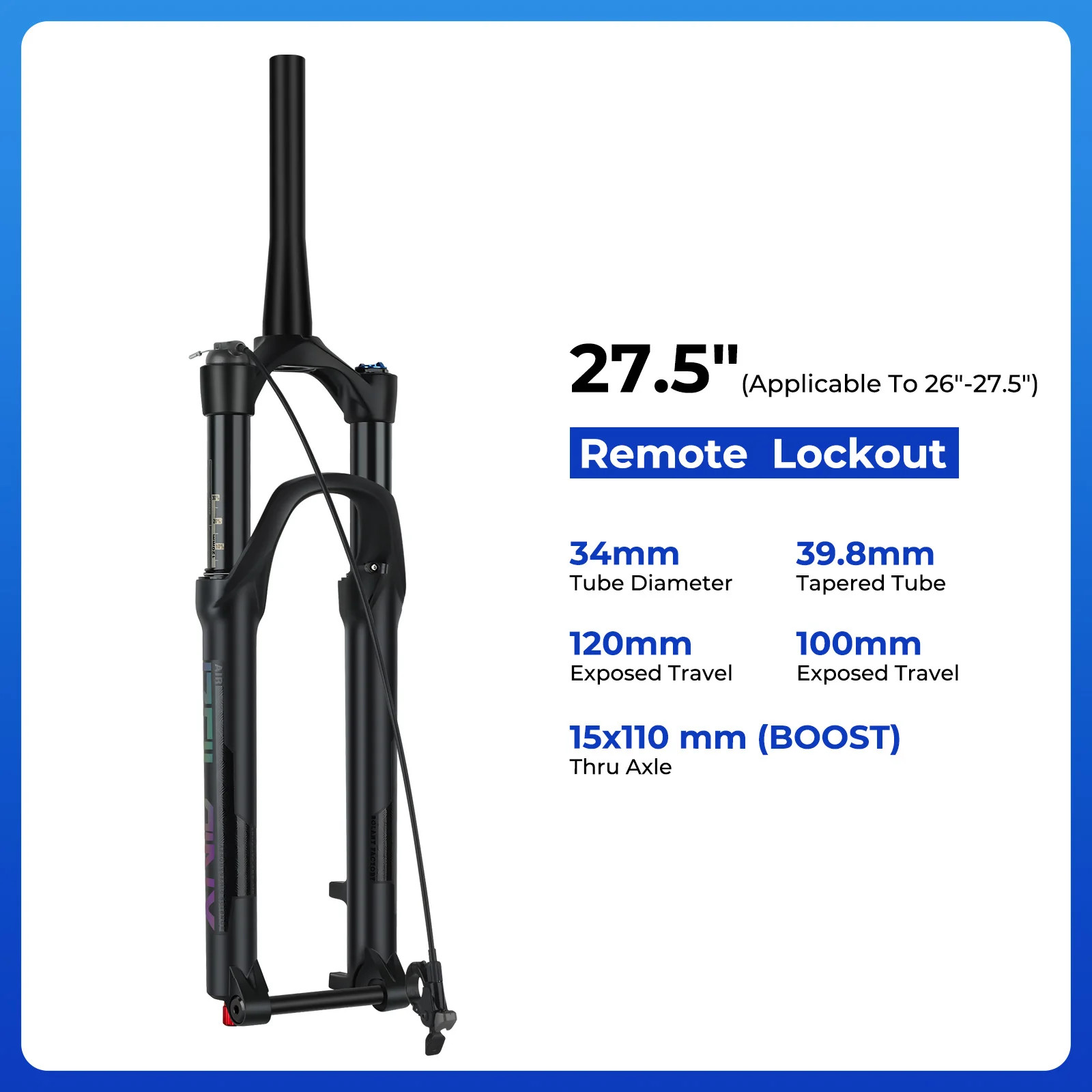 Rebound Adjustment Boost Front Fork 29inch Air Oil Suspension Mountain Bike Fork