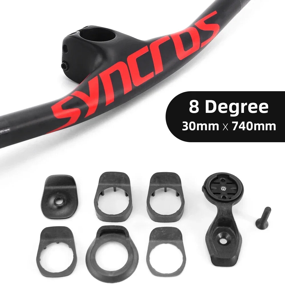 28.6mm -8 Degree Full Cabon Fiber MTB Bicycle Integrated Handlebar 740mm