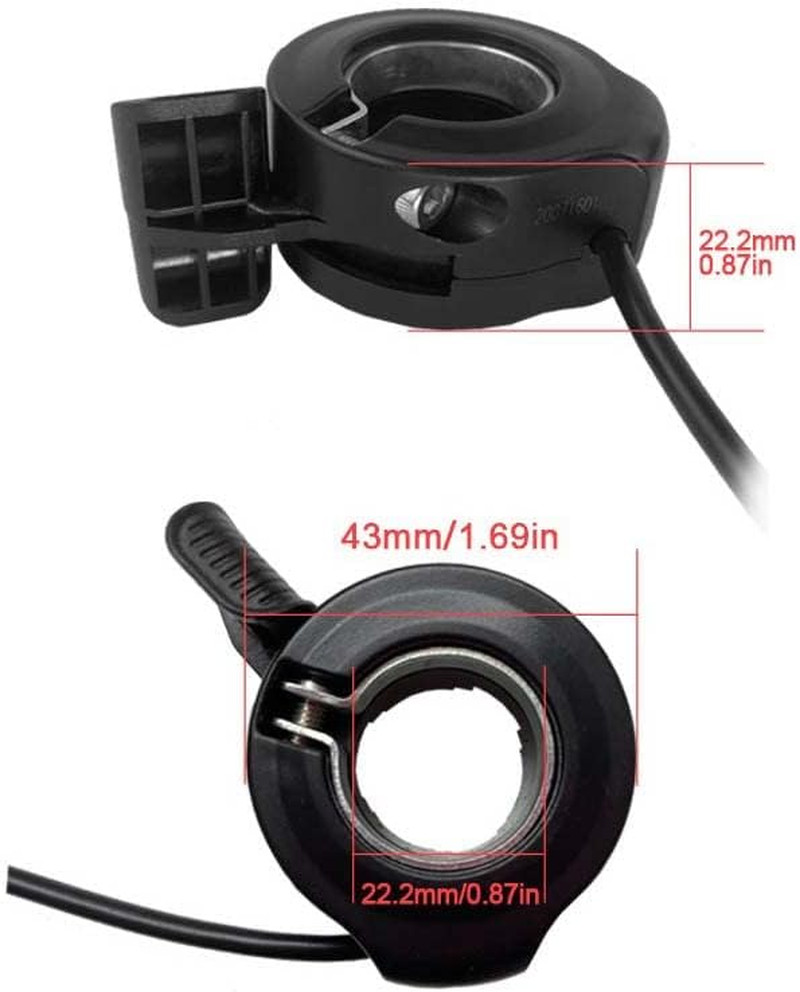 E-Bike Thumb Throttle 130X,Waterproof Accelerator,22.2mm/0.87in Handlebars，Left/