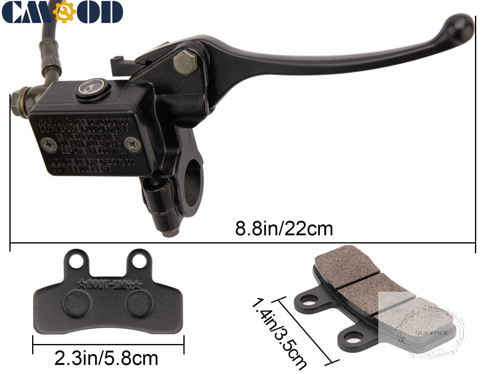 Front Disc Brake Master Cylinder Caliper Assembly for 50cc 70cc 90cc 110cc 125cc