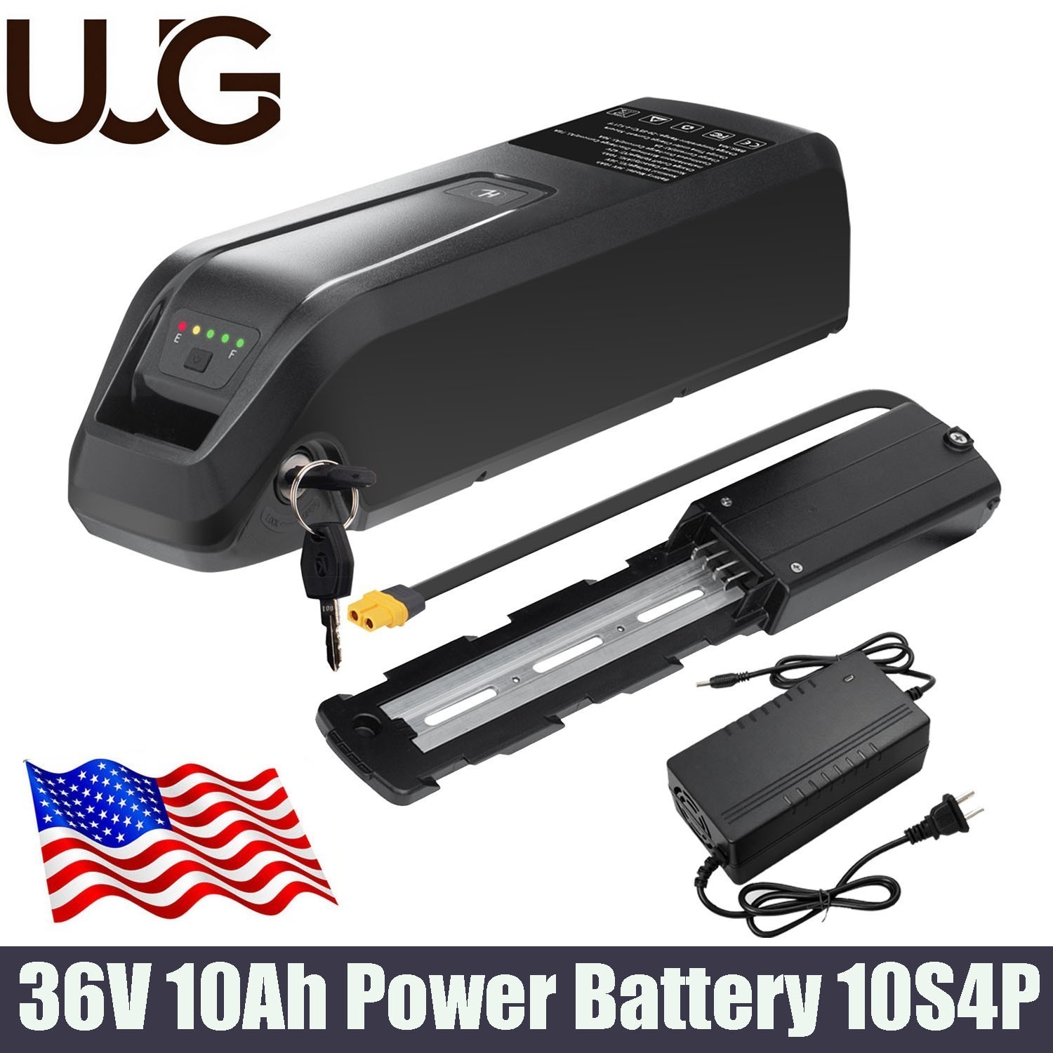 UUG 4Pin 36V 48V 15Ah/10Ah Ebike Lithium Battery for 1000W Electric Bicycle US