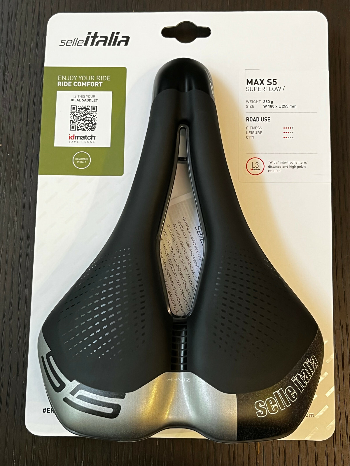 Selle Italia Max S5 Superflow 180x255mm L3 Alloy Rail Road Saddle (Black)