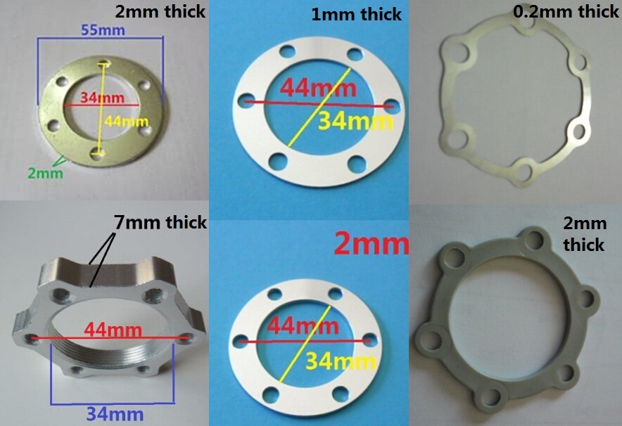 APAR EBIKES Bike 6 Bolt disc brake rotor spacer Φ44mm shim 2/2.5/4/5mm alum
