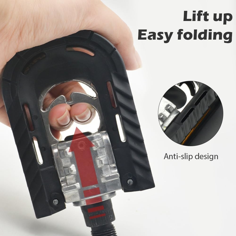 Folding Bicycle Bike Pedals for Ebike with Reflective Strips Wide Flat Pedals