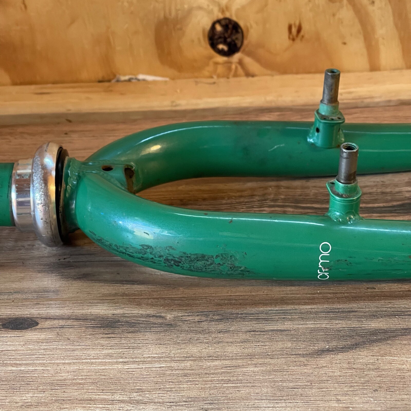1 1/4 1.25 Inch Oversize Steerer MTB Rigid Fork 26 Threaded 144mm 395mm Green