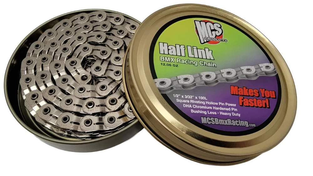 MCS Half Link BMX Racing 1/2×3/32” 100Link Chain Silver
