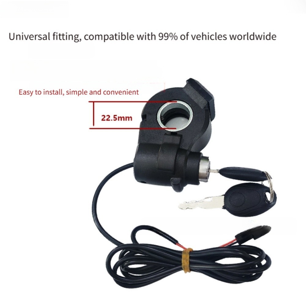 Voltage Monitoring Key Switch for Electric for scooters with 1.7m Wiring Length