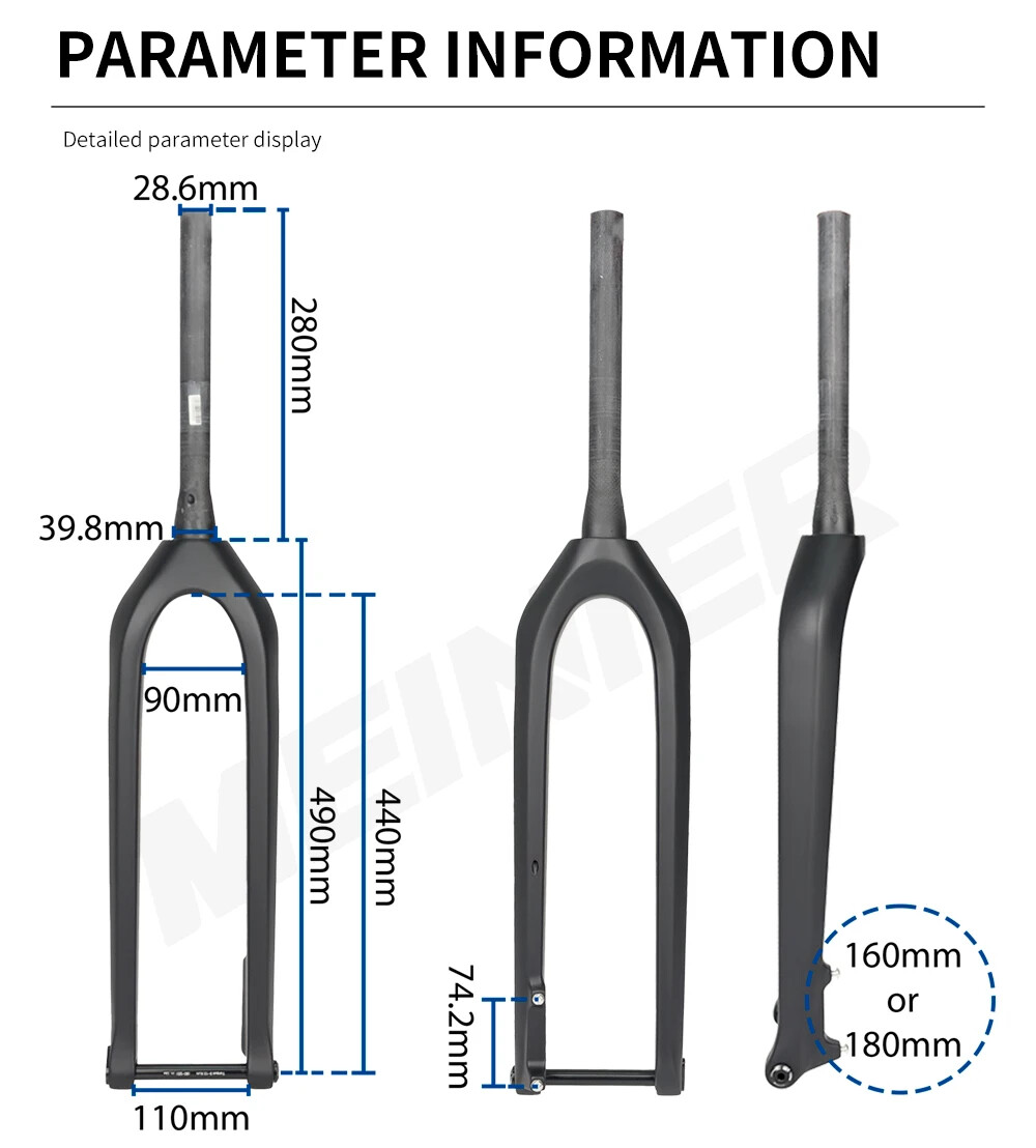 Full Carbon Fiber Mountain Bike Front Fork 29 Inch Thru Axle 110mm Disc Brake