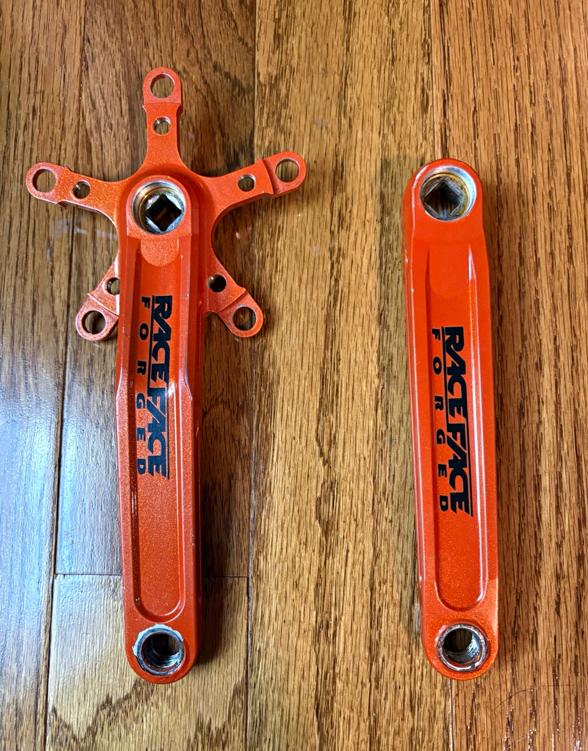 Race Face Forged Orange 175mm Square Taper MTB Single 3 Speed Crank Arms