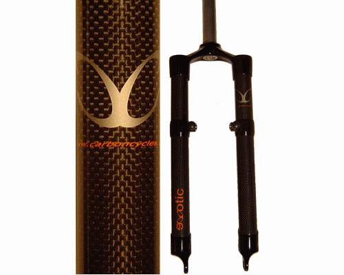 eXotic Light Weight XC Carbon Rigid 26in Mountain Bike Fork,Disc &V Brake 44.5cm