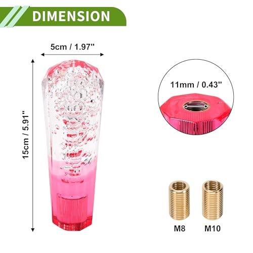 Diamond Two-tone Crystal Shift Knob Gear Shifter Knob Acrylic Stick Shifter Red