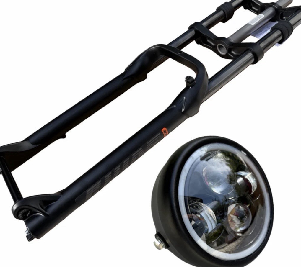 RST Guide Dual Crown Fork (26” Fat Tire) + LED Headlight Kit (12V, 2-pin Julet)
