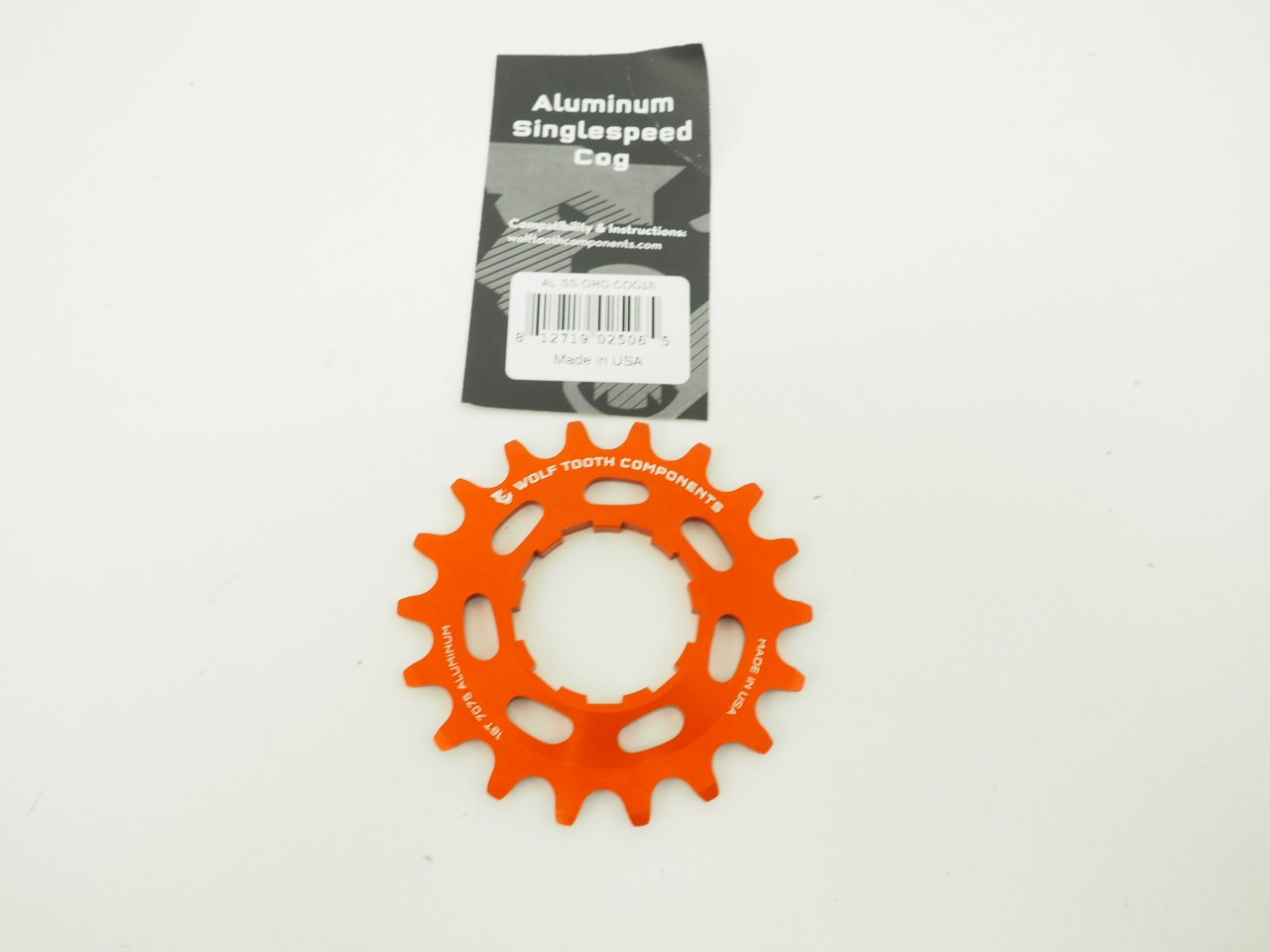 New! Wolf Tooth 18T Orange Aluminum Singlespeed Bicycle Cog