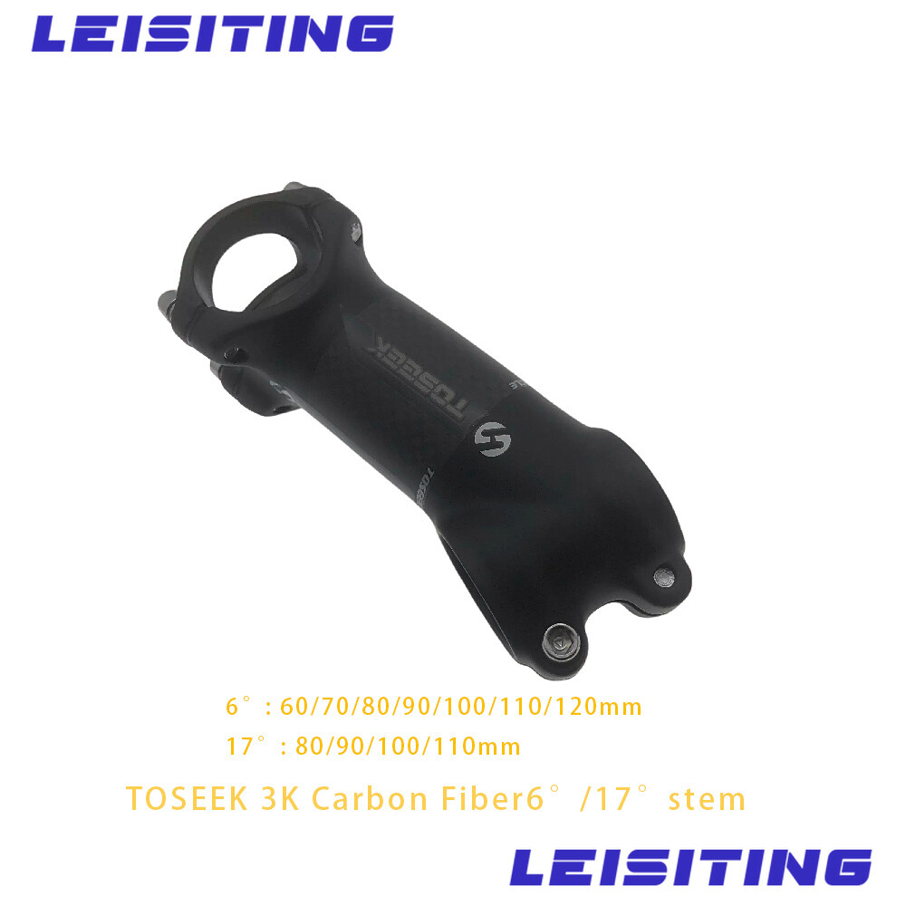 TOSEEK Aluminium + Carbon Fiber Bike 6/17 Degree Stem Bicycle Handlebar Stems