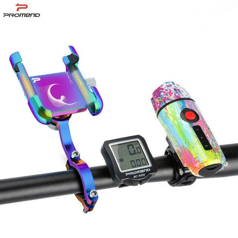 PROMEND 360 Degree Adjustable Bicycle Aluminum Alloy Bike Phone Holder Bracket