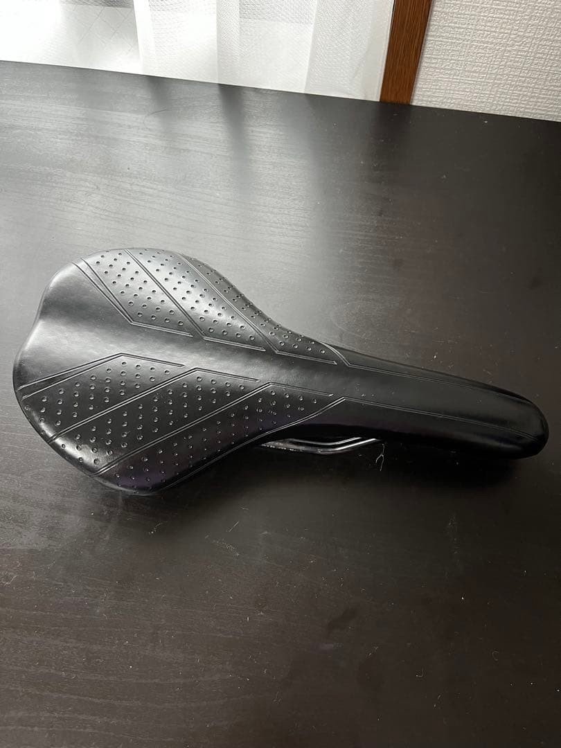 Sporty Bicycle Saddle Black Used with Punching Design and Minor Wear