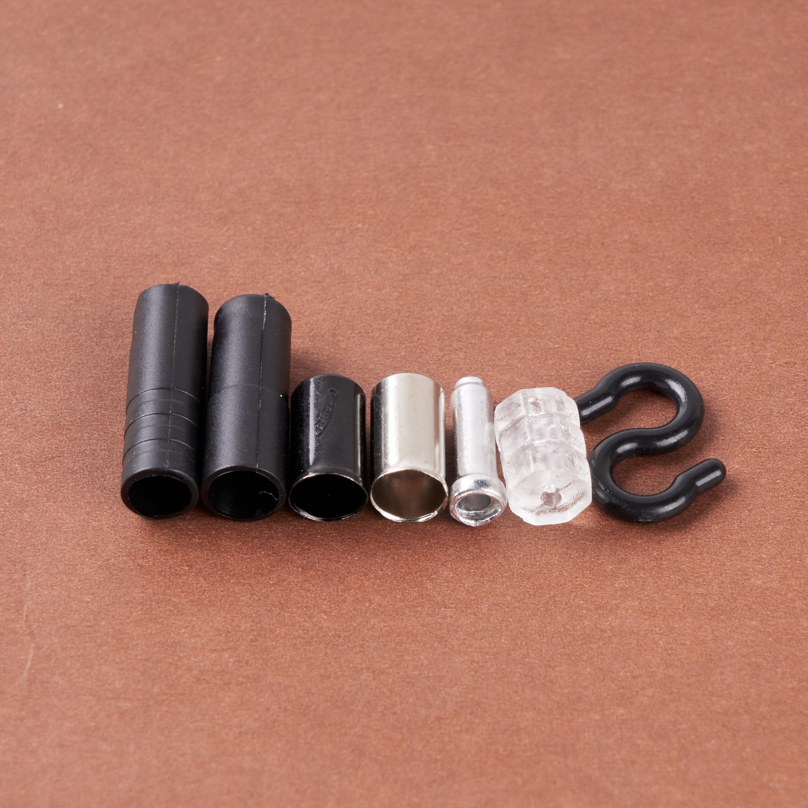 80 Pcs Bike Cable End Caps Combo Set,Brake Crimp,Bike Shift argent