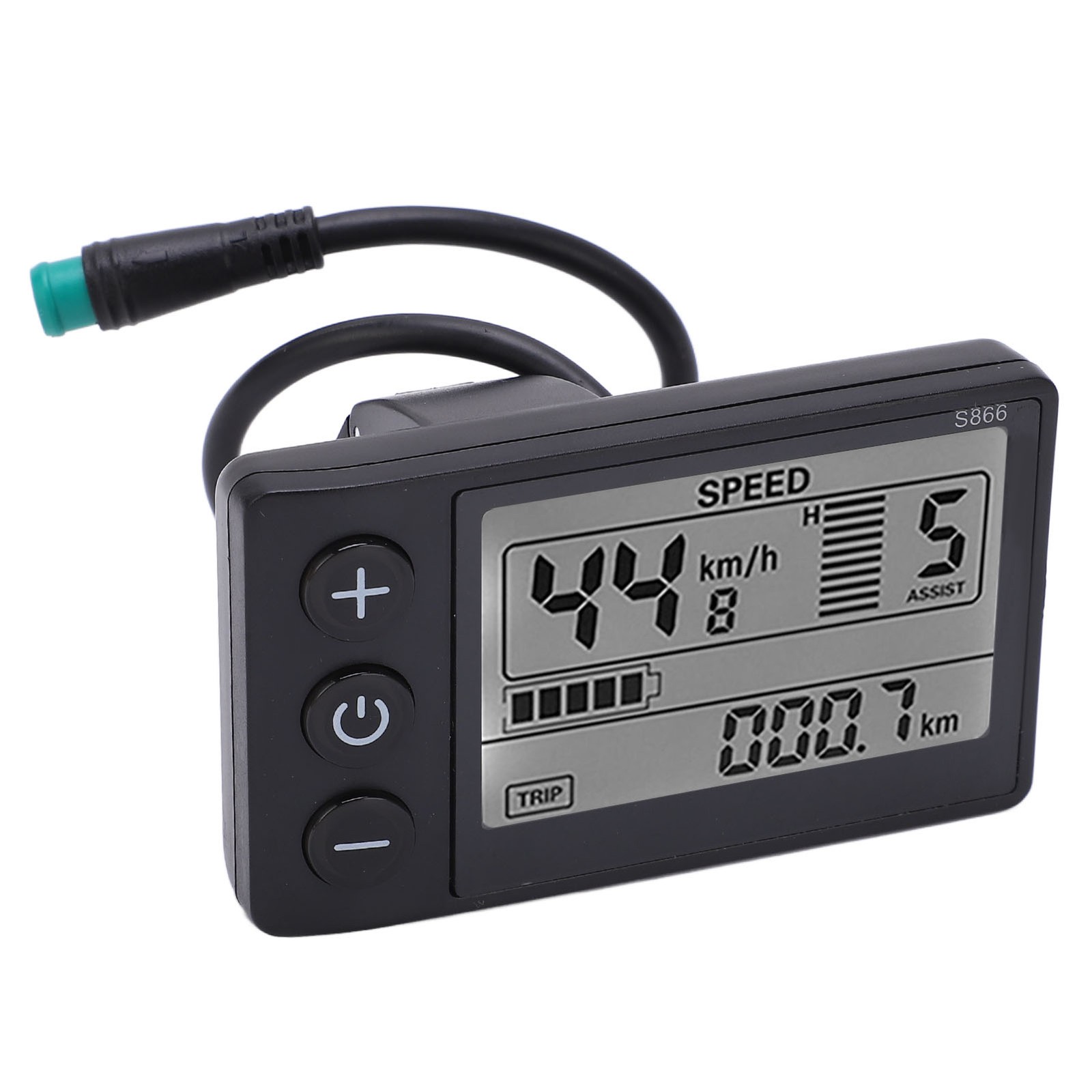 S866 LCD Display IP65 Waterproof Large Backlit Screen 24V 36V 48V E-Bike Handleb