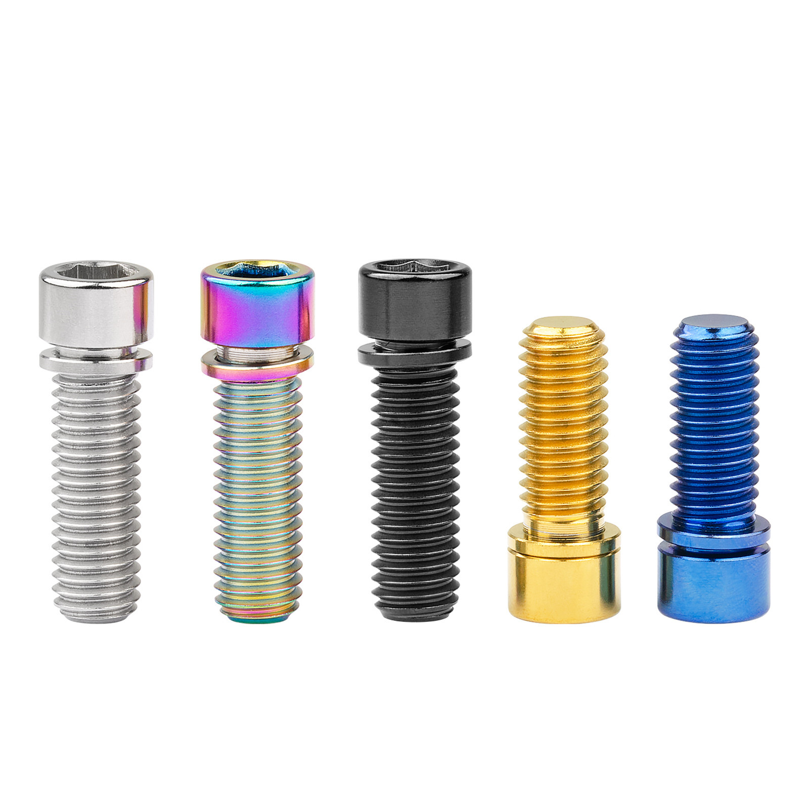 6Pcs/lot Titanium Ti Color M8x25 Bolts Allen Hex Head Screw Washer