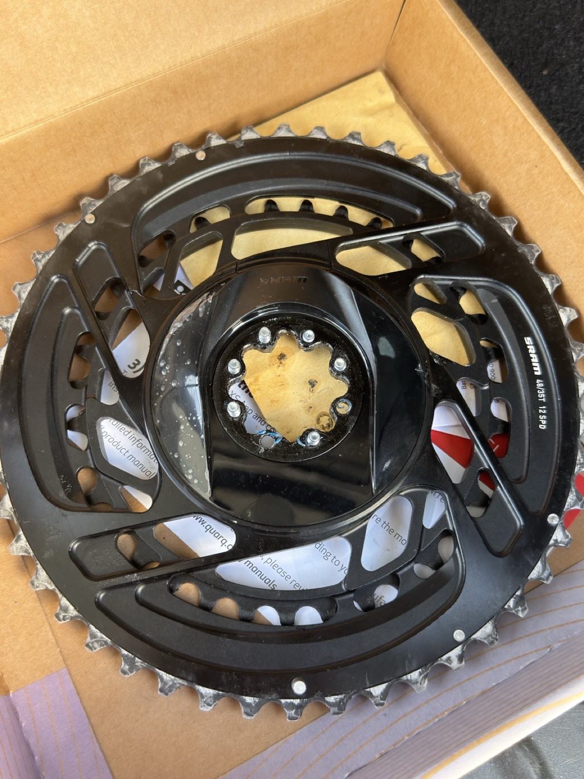 SRAM Force 2x Chainring – 48/35t 2×12-Speed 8-Bolt Direct Mount Black – Used