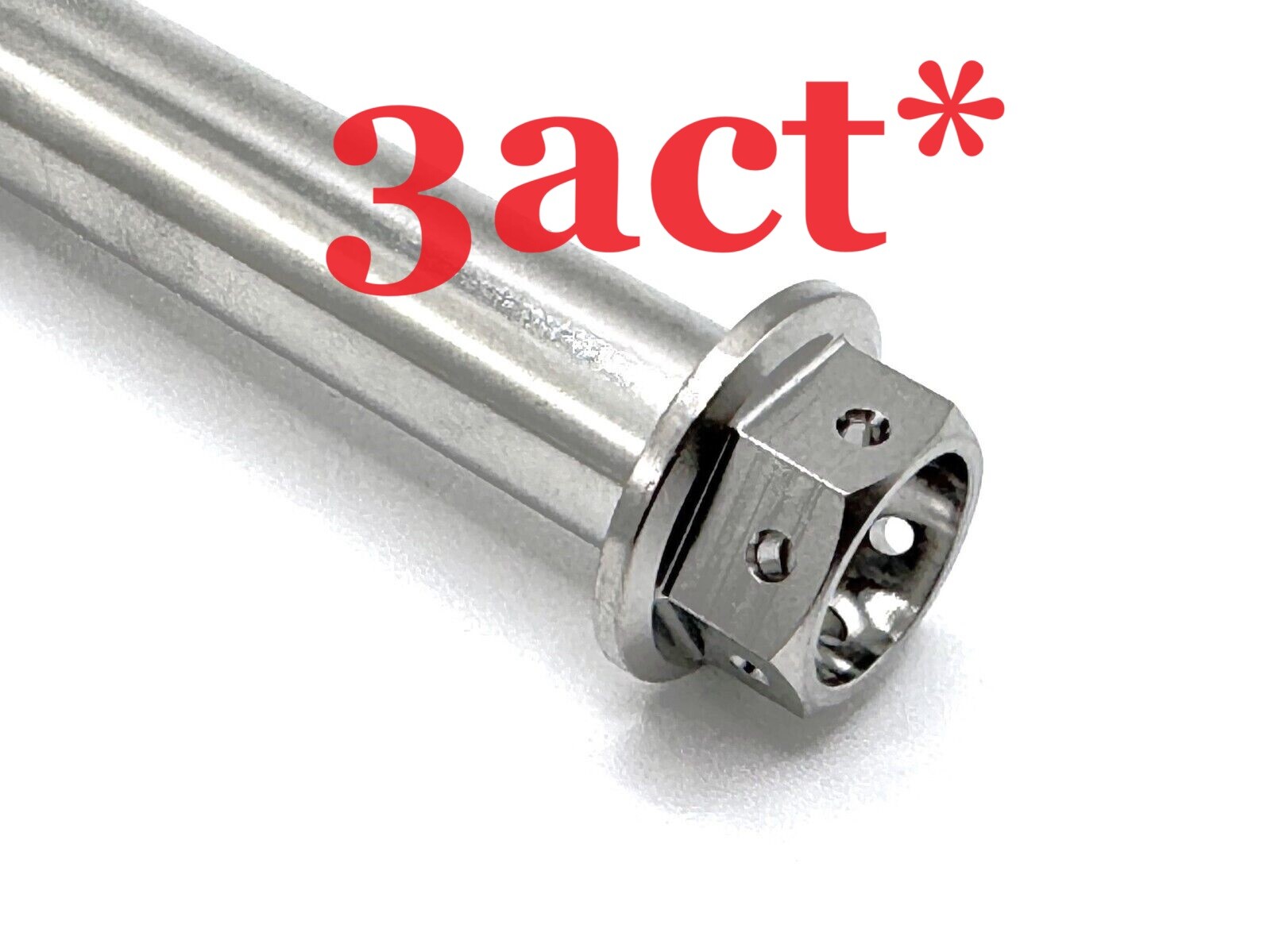 M10 x 100/ 120/ 145mm 1.25mm Pitch Titanium Flange Hex Bolt Race Spec Wire Hole