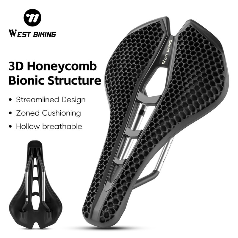 WEST BIKING Bicycle Saddle 3D Honeycomb Structure Hollow Road Bike Seat Saddle