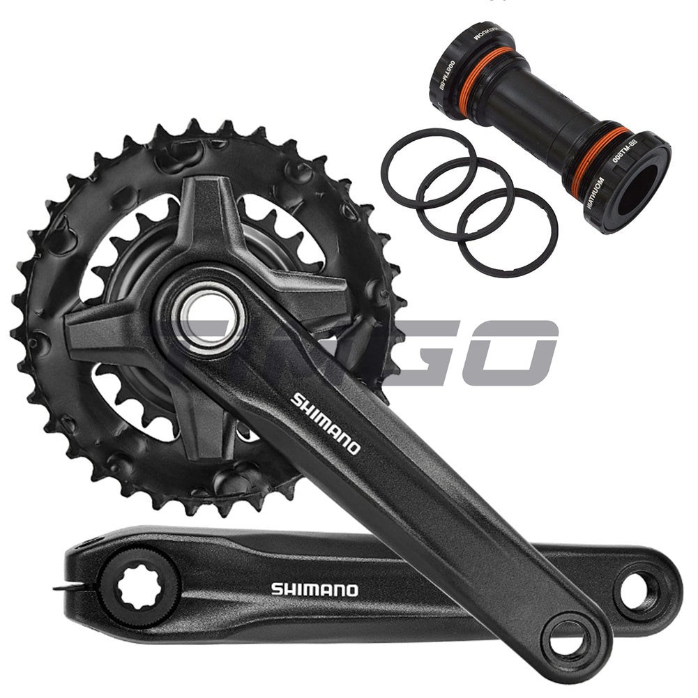 Shimano 2×9 Speed FC-MT210 Hollowtech II Crankset 36-22T BB-MT500 Bottom Bracket