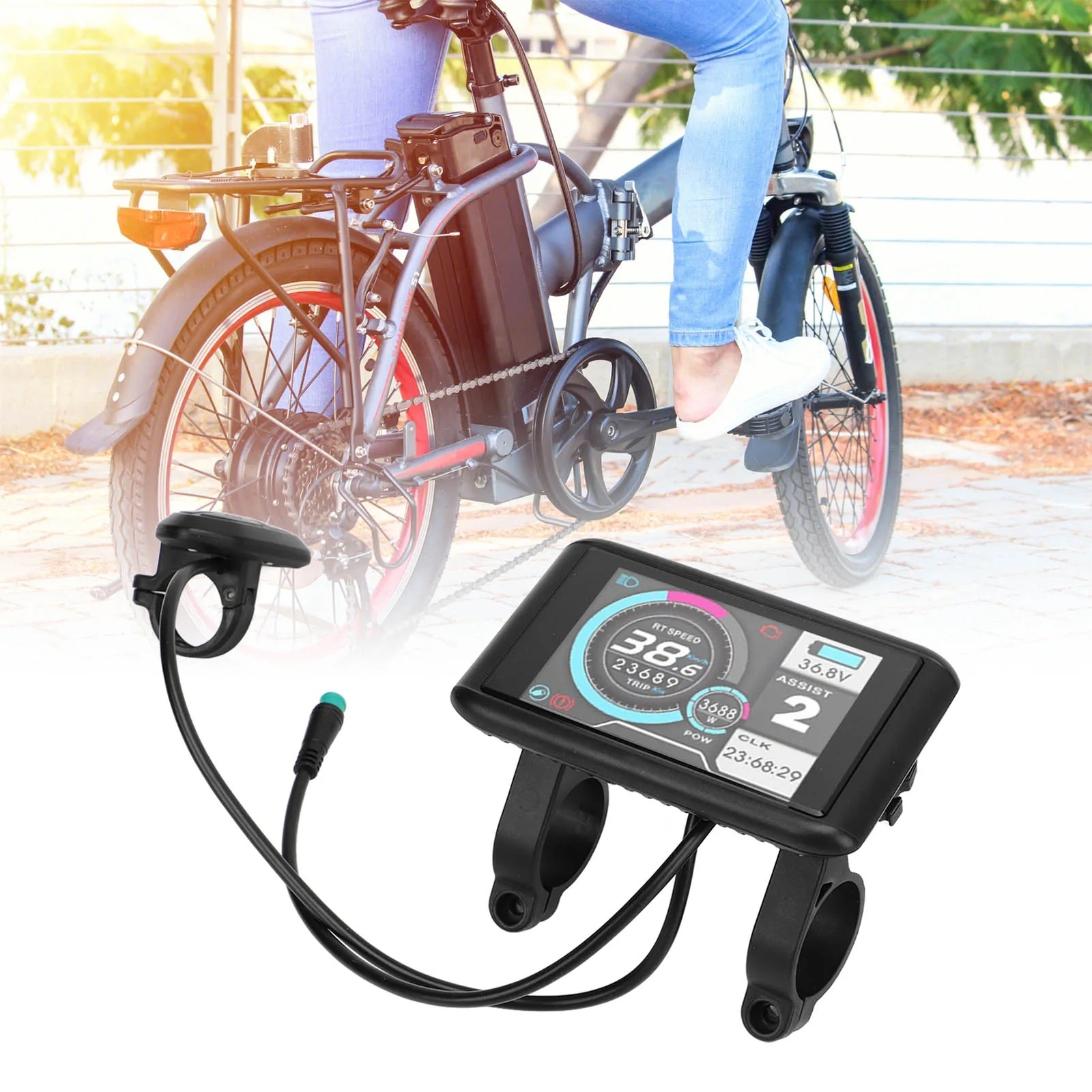 Electric Bike LCD Display 36V-72V UKC1 Colorful Display Control Panel SM/WP Plug