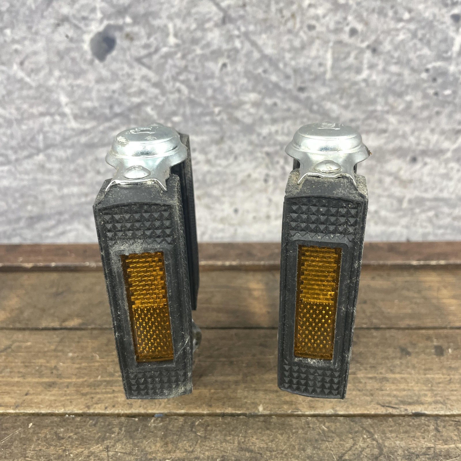 Vintage Union 275 Bike Pedals NOS 1/2 Black Rubber Pair Germany Cruiser