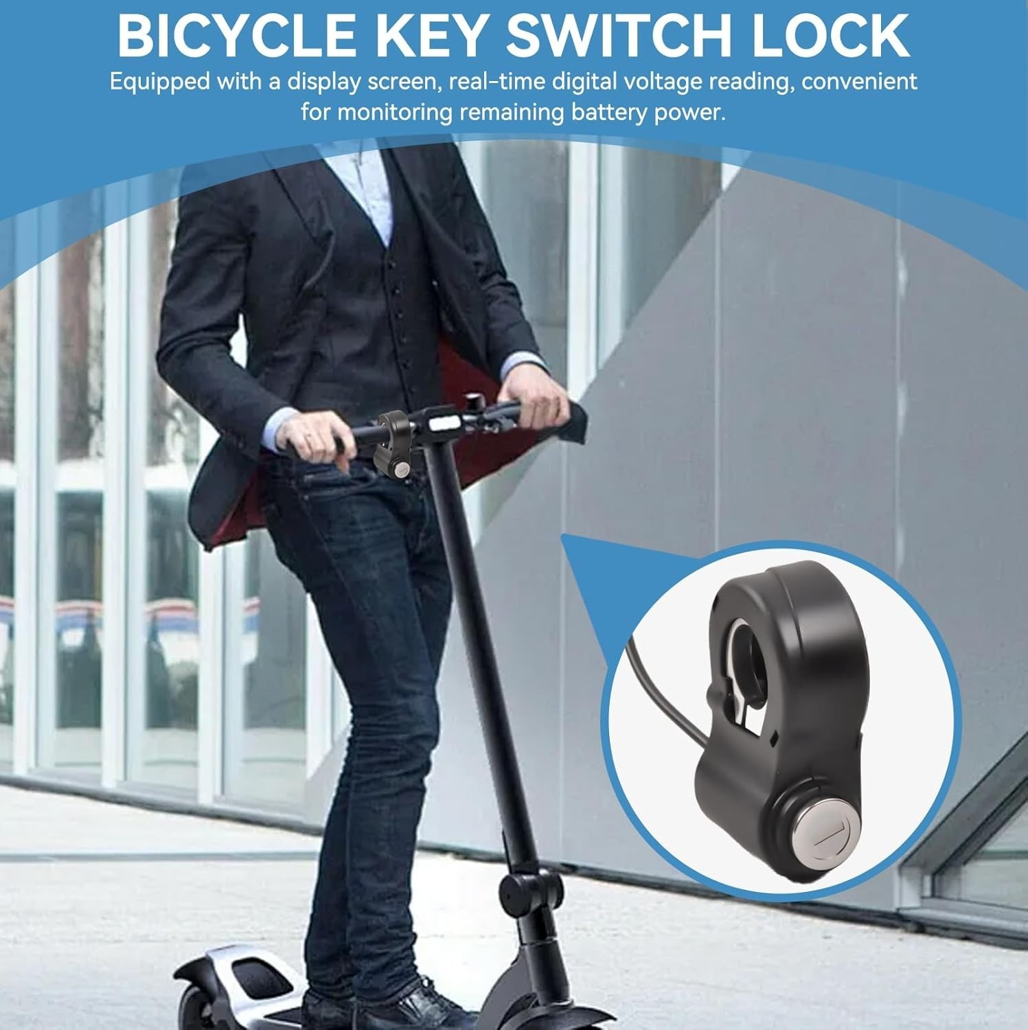 E-Bike Thumb Throttle with Key Ignition Switch for Effortless Control